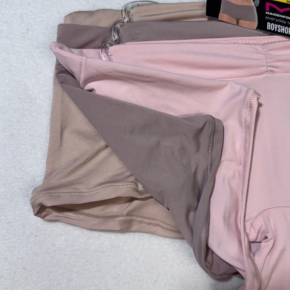 Maidenform Everyday Luxe Boyshort Panties 3 Pack Nude Pink Mid Rise DM3TBS Sz L - Picture 5 of 6